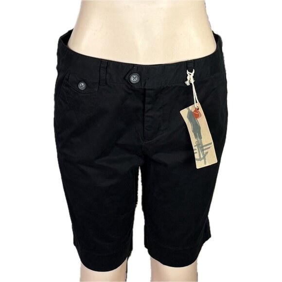 Dockers 10 Black Khaki Diem Zip Button Waist 5 Pockets Cotton Bermuda Shorts - Picture 2 of 6